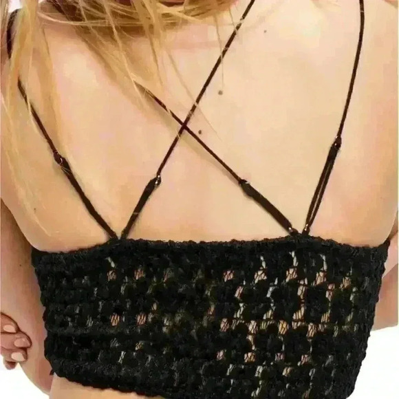 Free People Celine Velvet Bralette Black Size XS - Picture 2 of 7